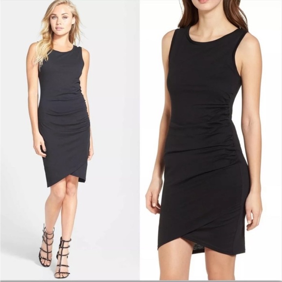 Bloggers favorite Leith side ruched sleeveless bodycon tank dress black small - Picture 3 of 12